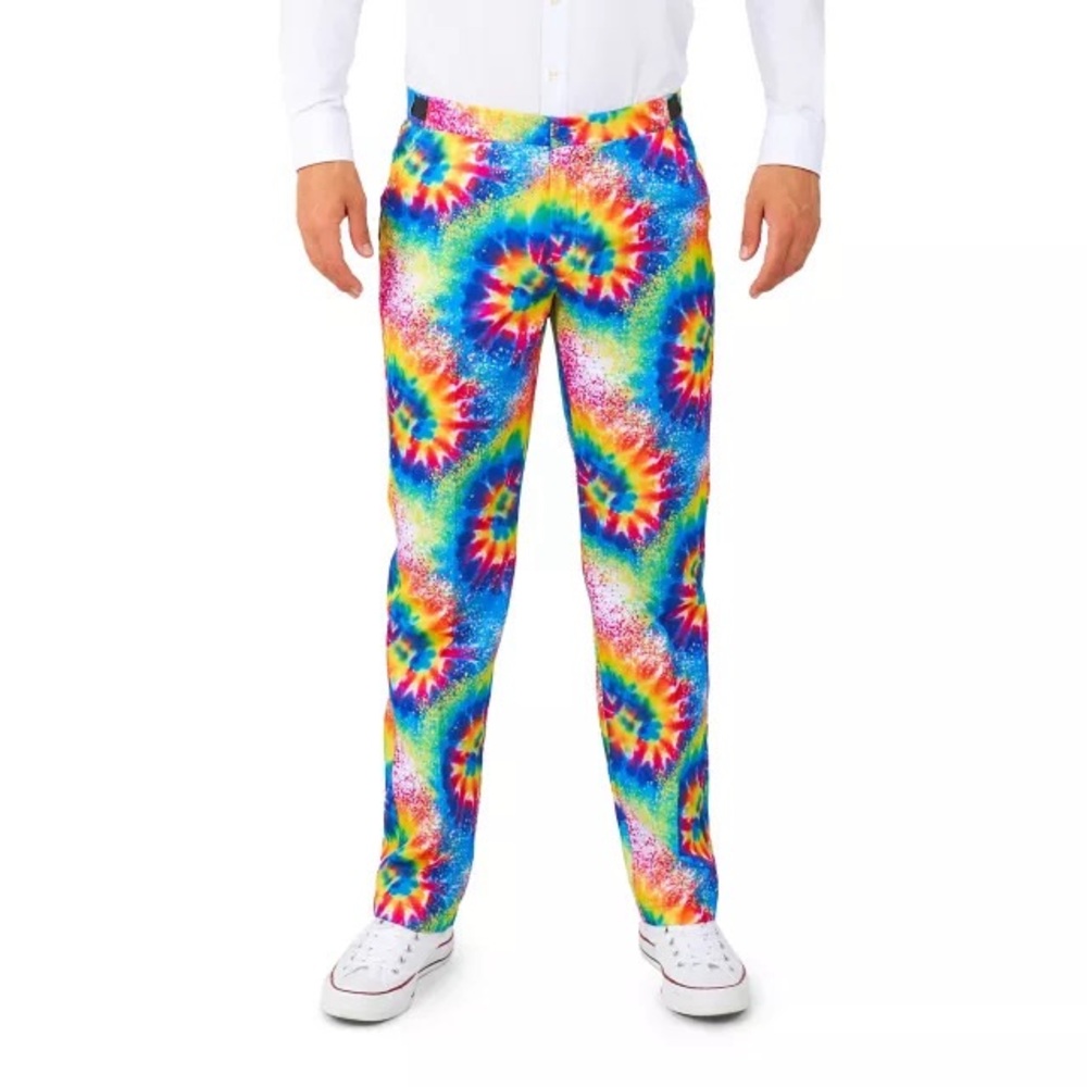 Spirit Halloween Psychedelic Tie Dye Pants & Tie Set